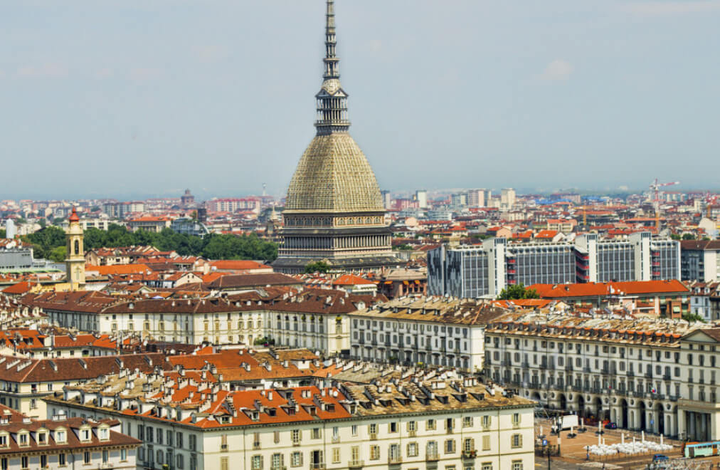 Mole Antonelliana towering in the centre of Turin