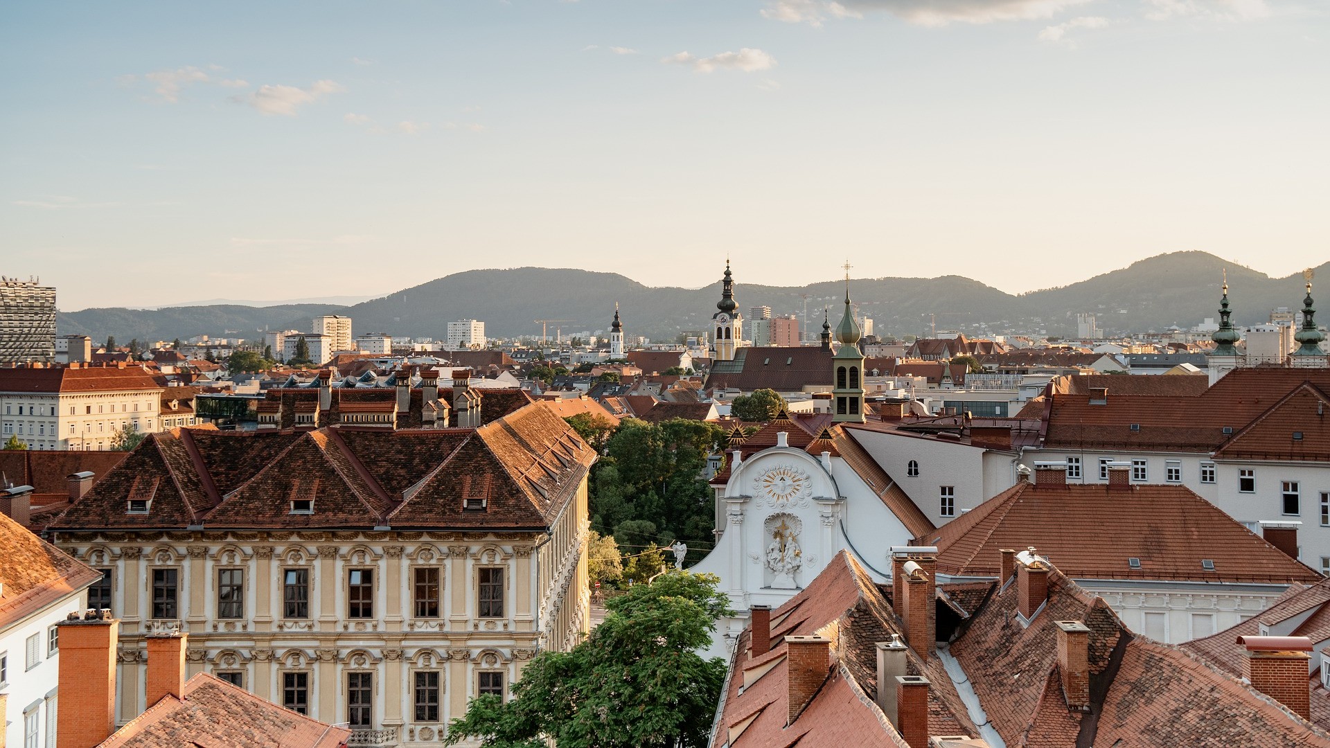 Panorama view of Graz, Austria