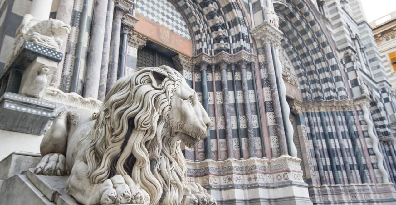 Detailansicht der Kathedrale  San Lorenzo, Genua
