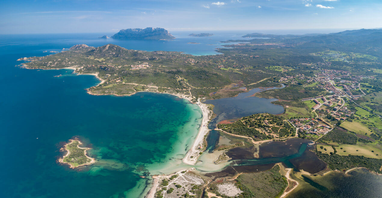 Top view of Tavolara Island, Olbia, Sardinia