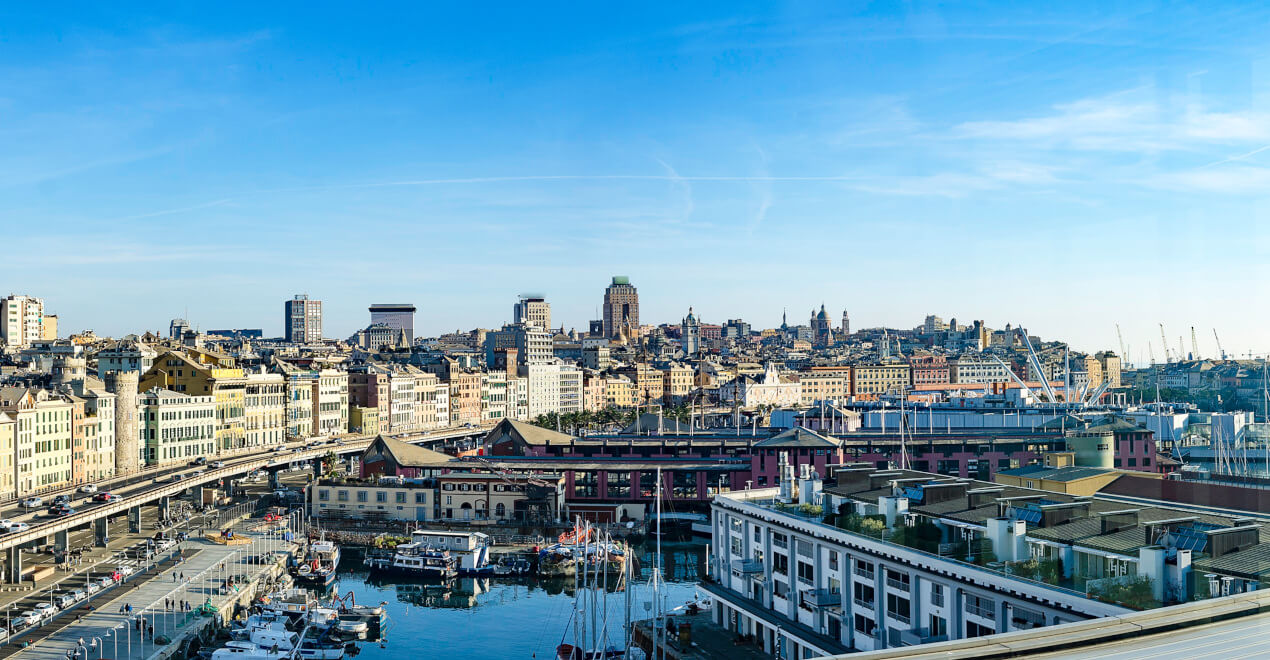 Panoramaansicht der Stadt Genua
