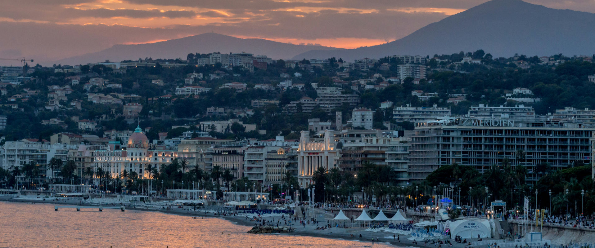 Port of Nice at sunset